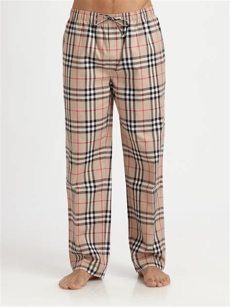 burberry plaid pajama pants|burberry nova check trousers men's.